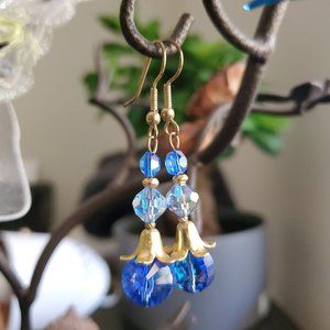 Aurora Borealis Art Deco Crystal Earrings